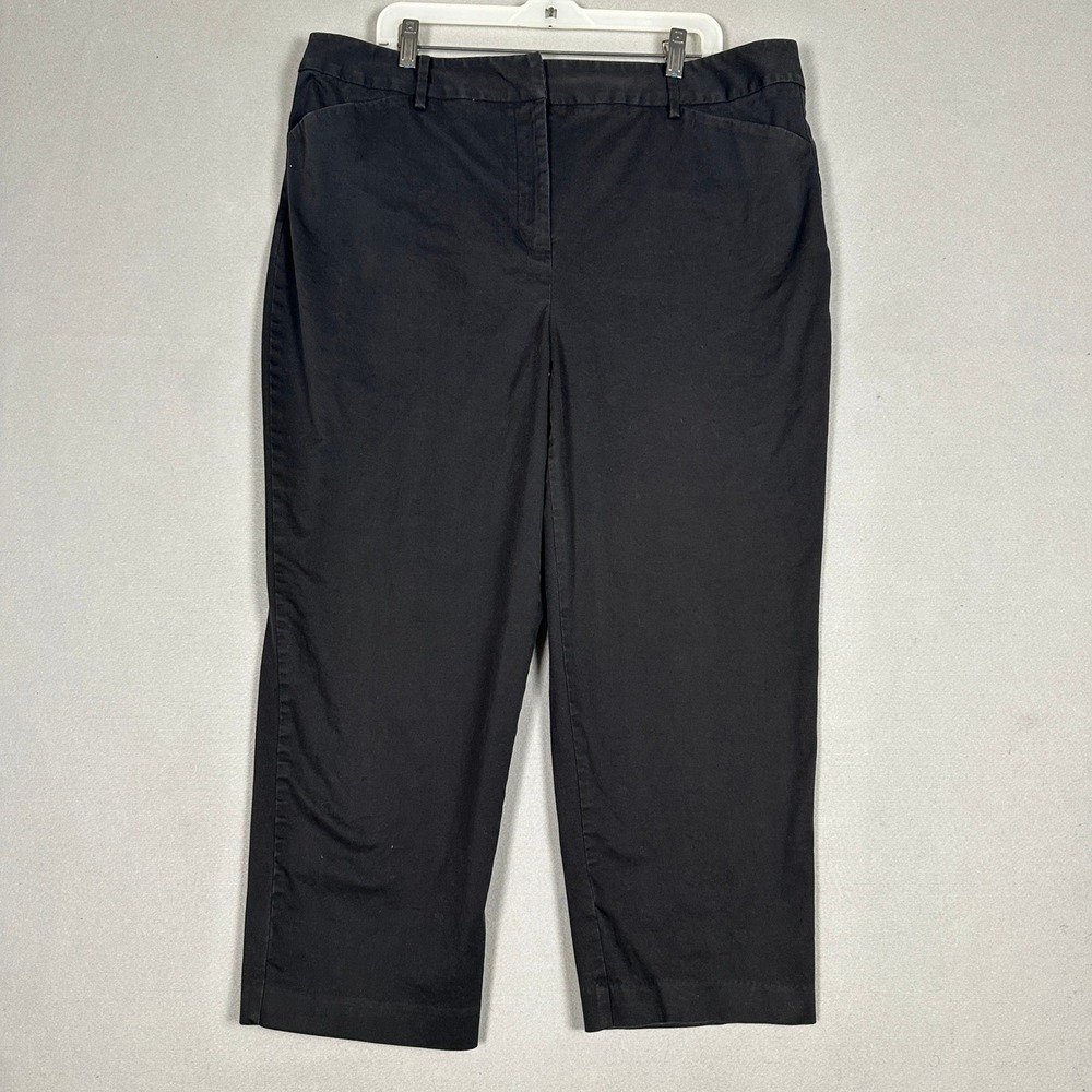 Talbots Pants Mens 20 Stretch Straight Leg Black 4 Pocket Zip Fly Casual EUC